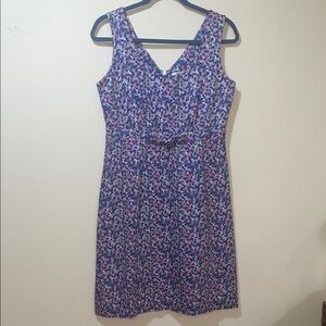 Womens Lilly Pulitzer Vintage Y2K Floral Sleeveless Bow Dress